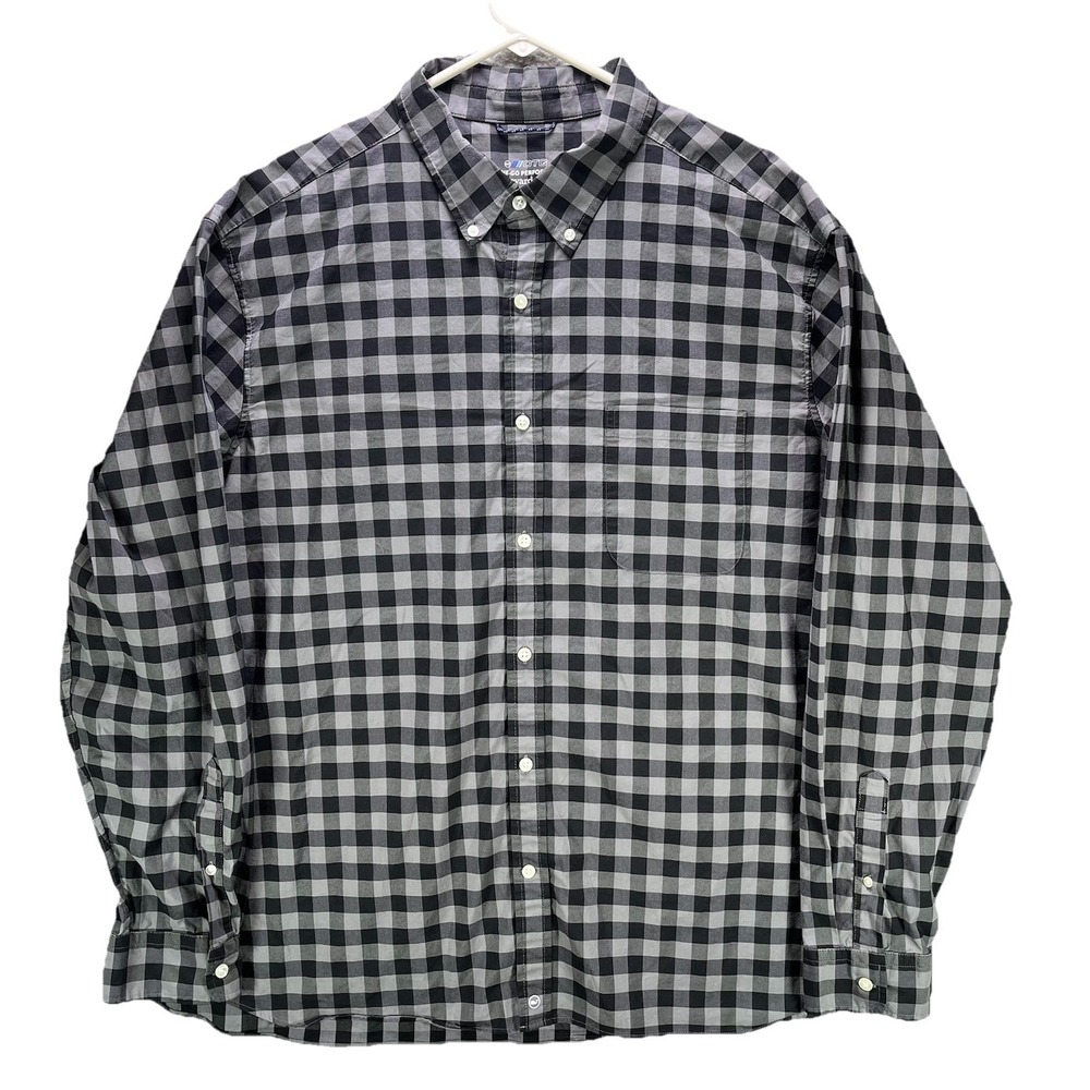 Vineyard Vines On The Go Performance Shirt Mens 2XL Gray Button Down Long Sleeve